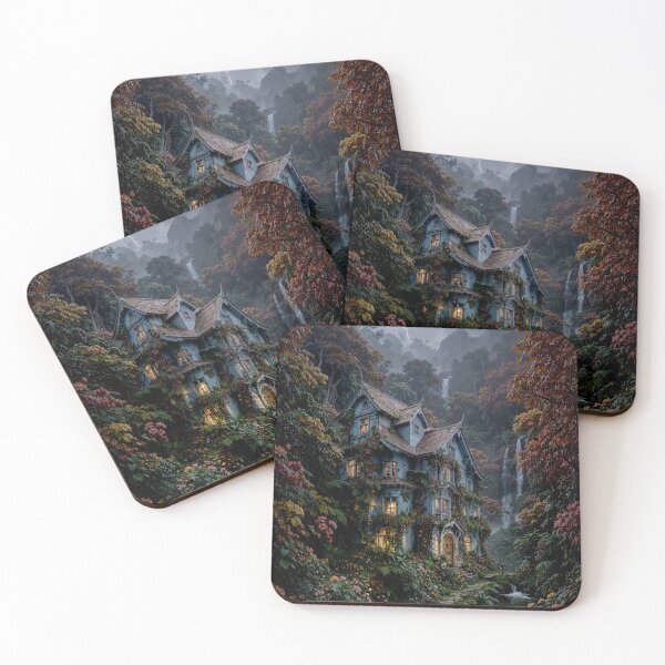 Item preview, The Autumn Cascade Sanctuary - Fairytale Forest Art designed and sold by Vhelir-Art.