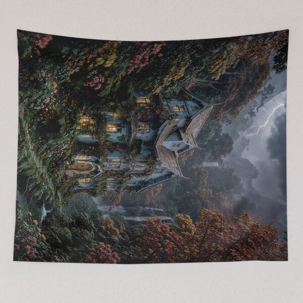 Item preview, The Autumn Cascade Sanctuary - Fairytale Forest Art designed and sold by Vhelir-Art.