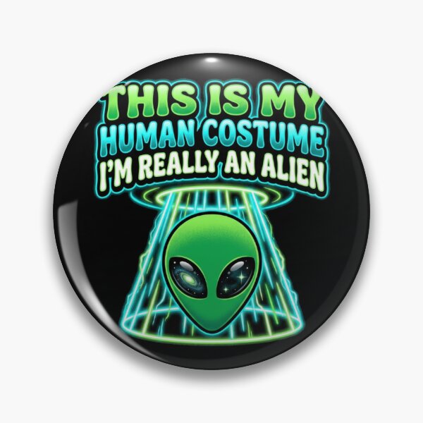 Item preview, This Is My Human Costume I'm Really An Alien UFO Lazy Halloween T-Shirt designed and sold by TeNovaStudio.