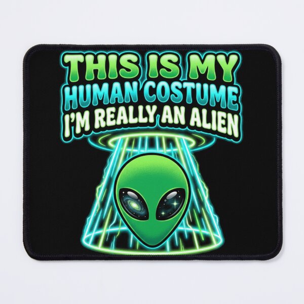 Item preview, This Is My Human Costume I'm Really An Alien UFO Lazy Halloween T-Shirt designed and sold by TeNovaStudio.