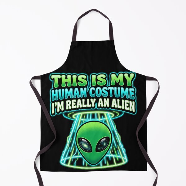 Item preview, This Is My Human Costume I'm Really An Alien UFO Lazy Halloween T-Shirt designed and sold by TeNovaStudio ⭐⭐⭐⭐⭐.