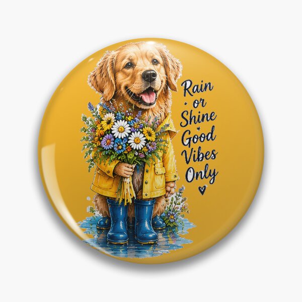 Item preview, Rain or Shine Good Vibes Golden Retriever designed and sold by DrAsmaaMohamed.