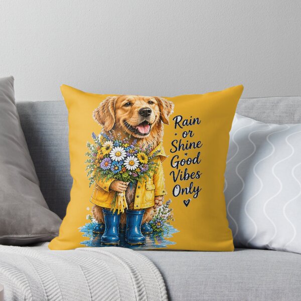Item preview, Rain or Shine Good Vibes Golden Retriever designed and sold by DrAsmaaMohamed.