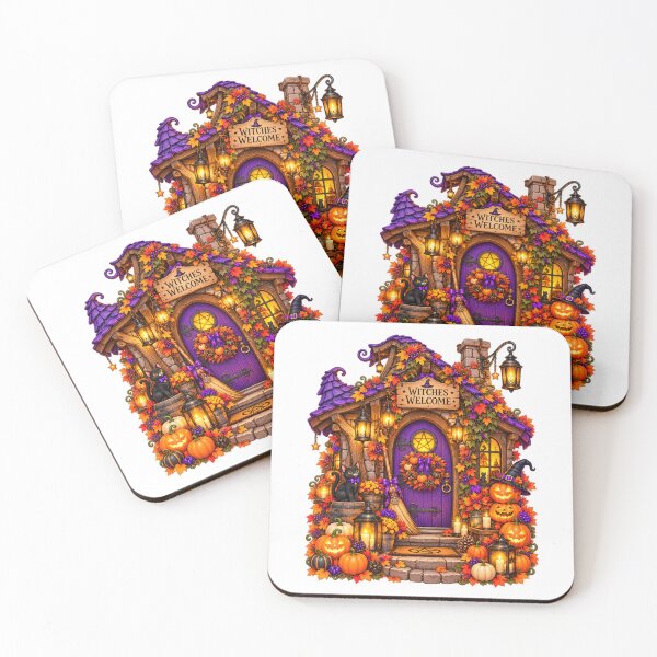 Item preview, Witches Welcome – Cozy Halloween Cottage Door designed and sold by The Cutting Room.