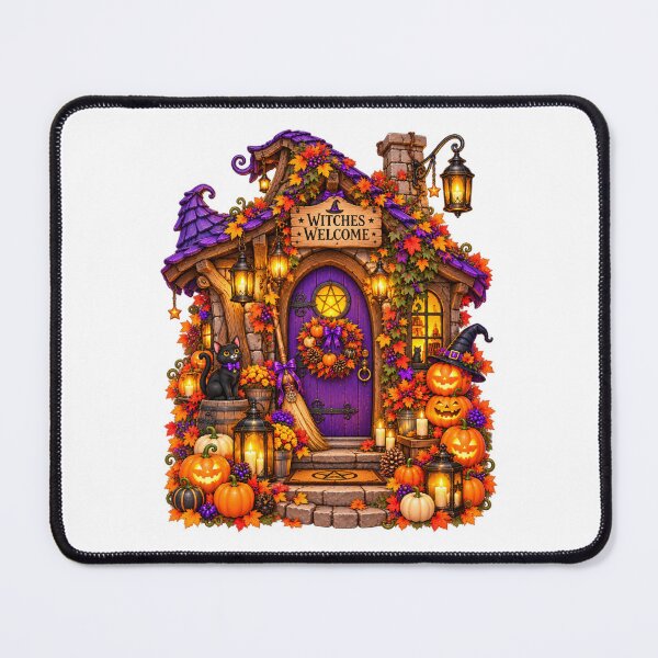Item preview, Witches Welcome – Cozy Halloween Cottage Door designed and sold by The Cutting Room.
