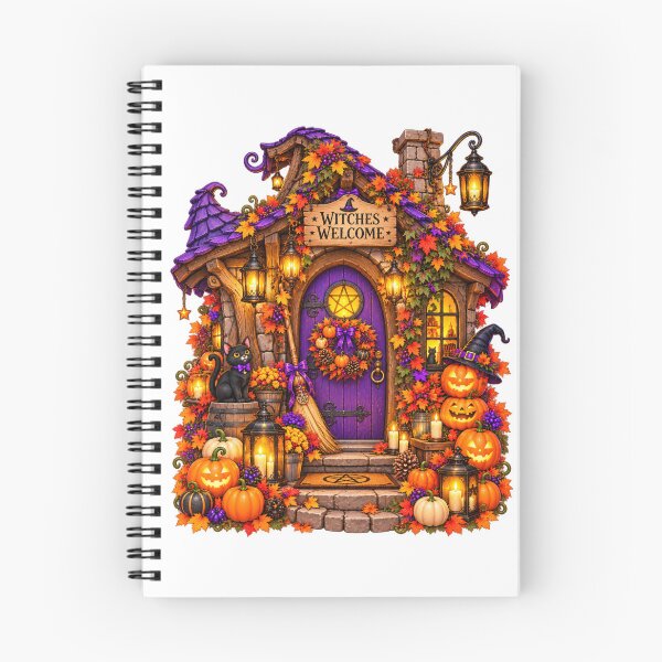 Item preview, Witches Welcome – Cozy Halloween Cottage Door designed and sold by The Cutting Room.