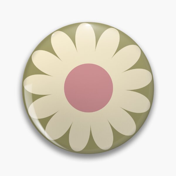 Item preview, Retro Simple Scandi Daisies in Avocado + Guava designed and sold by YesterdayColl.
