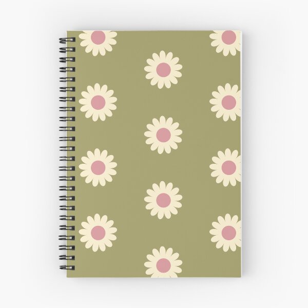 Item preview, Retro Simple Scandi Daisies in Avocado + Guava designed and sold by YesterdayColl.