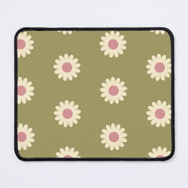 Item preview, Retro Simple Scandi Daisies in Avocado + Guava designed and sold by YesterdayColl.