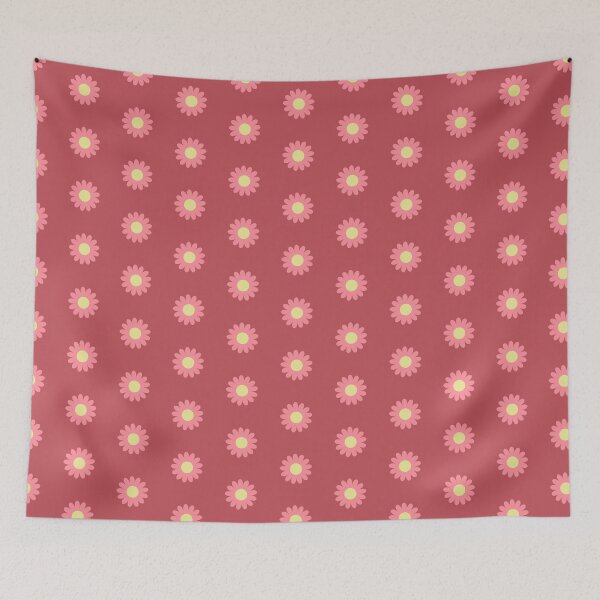 Item preview, Retro Simple Scandi Daisies in Dark Blush designed and sold by YesterdayColl.
