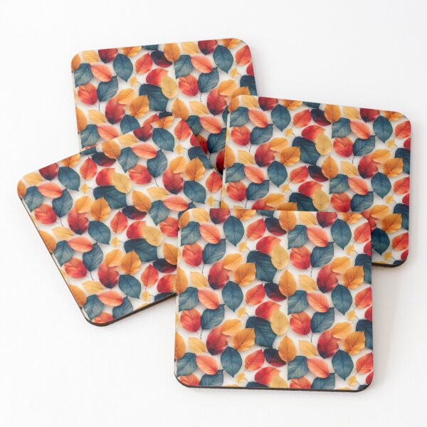 Item preview, Minimalist Seamless Pattern with Contrasting Blue and Orange Leaves designed and sold by NTGUILTY.