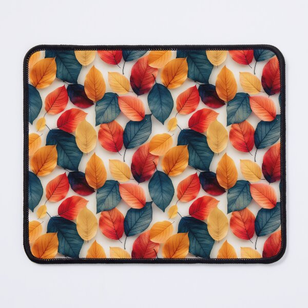 Item preview, Minimalist Seamless Pattern with Contrasting Blue and Orange Leaves designed and sold by NTGUILTY.