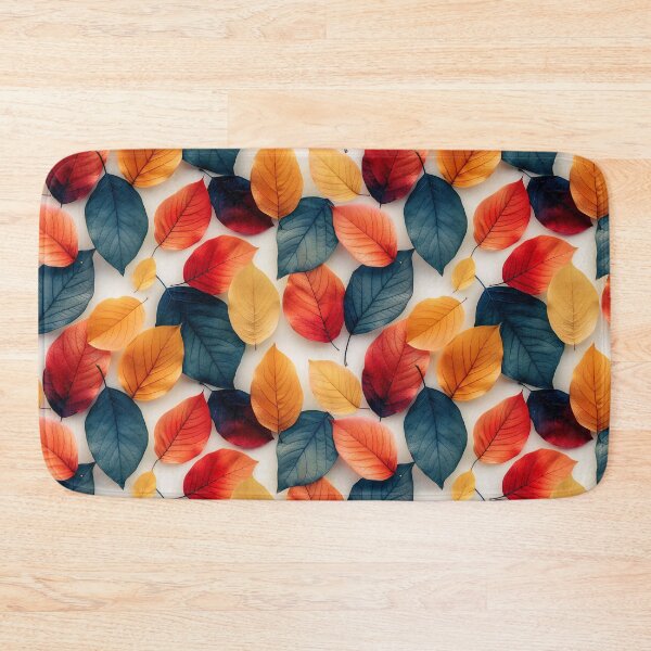 Item preview, Minimalist Seamless Pattern with Contrasting Blue and Orange Leaves designed and sold by NTGUILTY.