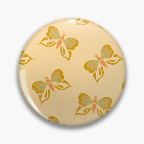 Item preview, Retro Butterflies in Goldenrod designed and sold by YesterdayColl.