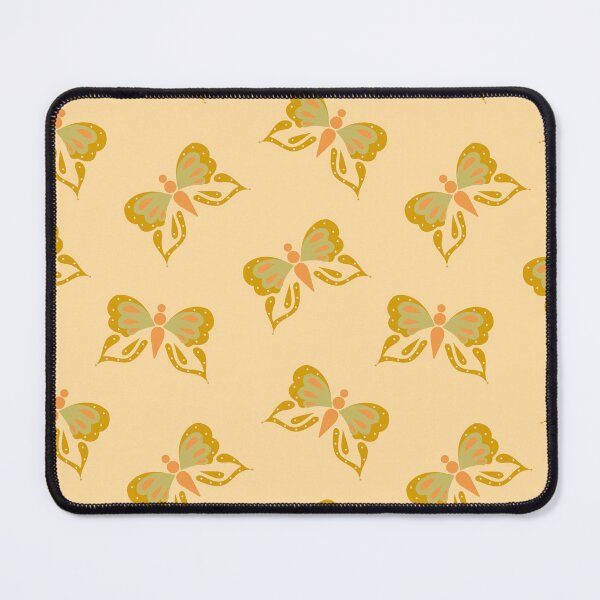 Item preview, Retro Butterflies in Goldenrod designed and sold by YesterdayColl.