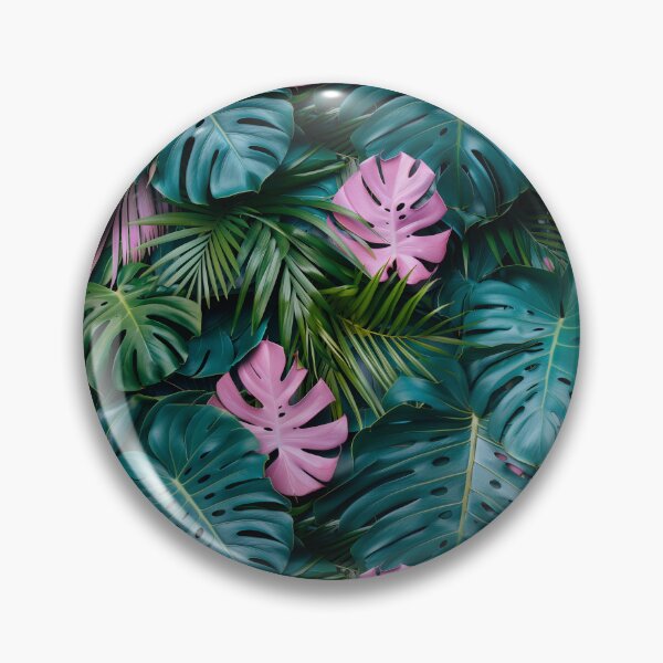 Item preview, Pastel Pink Green Monstera Tropical Leaf Pattern designed and sold by NTGUILTY.