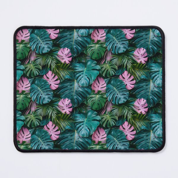 Item preview, Pastel Pink Green Monstera Tropical Leaf Pattern designed and sold by NTGUILTY.