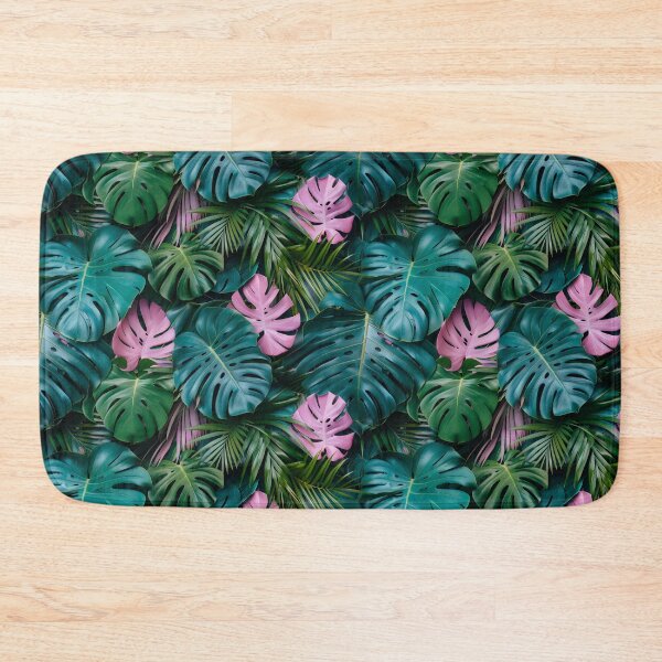 Item preview, Pastel Pink Green Monstera Tropical Leaf Pattern designed and sold by NTGUILTY.