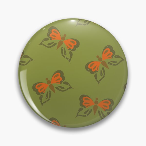 Item preview, Retro Butterflies in Avocado designed and sold by YesterdayColl.