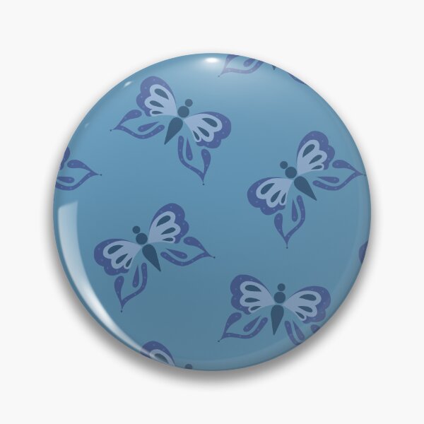 Item preview, Retro Butterflies in Dusty Blue designed and sold by YesterdayColl.