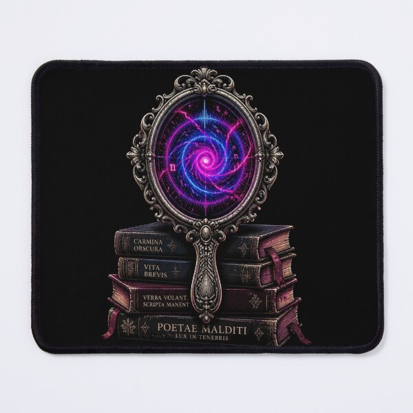 Item preview, Gothic Steampunk Neon Mirror Dark Academia Books designed and sold by LazyDayzCo.