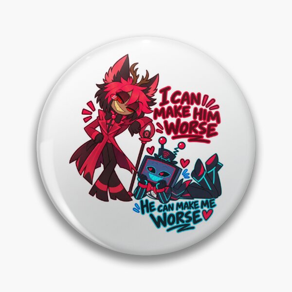 Item preview, I Can Make Him Worse – RadioStatic Vox & Alastor Chibi designed and sold by Gh0stStatic.