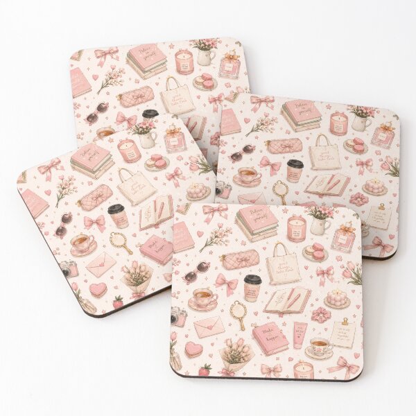 Item preview, Coquette Pink Aesthetic Pattern with Positive Affirmation Books  designed and sold by NinaVibeStudio.