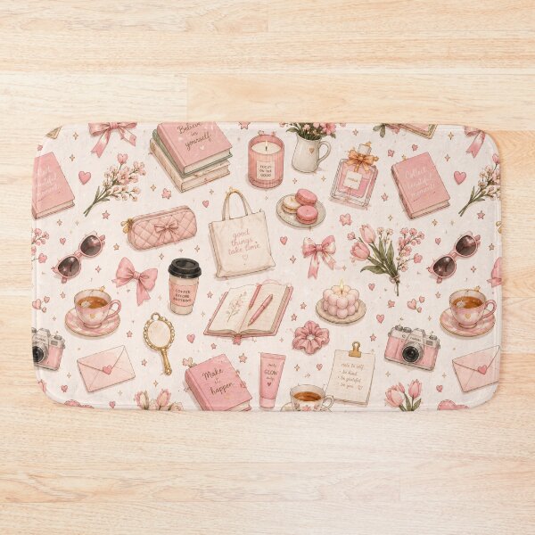 Item preview, Coquette Pink Aesthetic Pattern with Positive Affirmation Books  designed and sold by NinaVibeStudio.