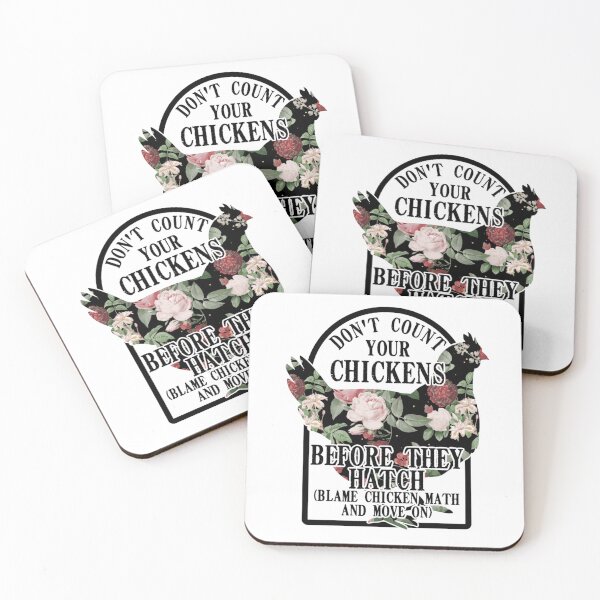 Item preview, Don't Count Your Chickens Before They Hatch (Blame Chicken Math & Move On) Dark Floral Hen designed and sold by OldNorthRepublic.