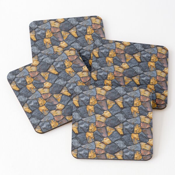 Item preview, Grey and Yellow Cracked Stone Wall Pattern designed and sold by NTGUILTY.