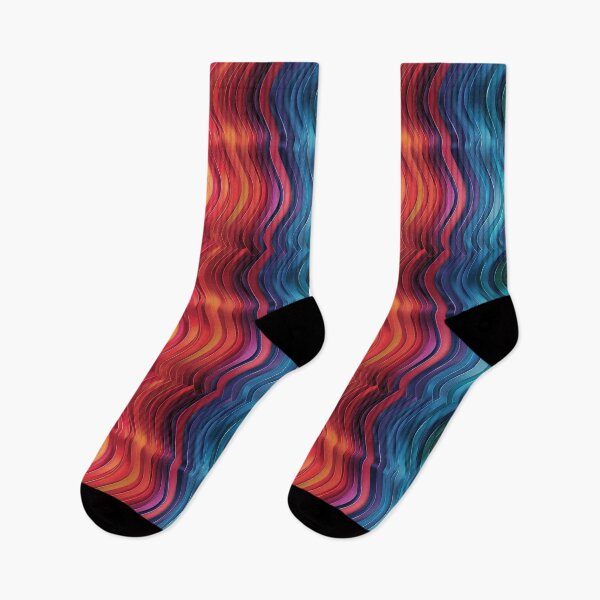 Item preview, Vibrant Wavy Ribbon Rainbow Stripes Pattern designed and sold by NTGUILTY.