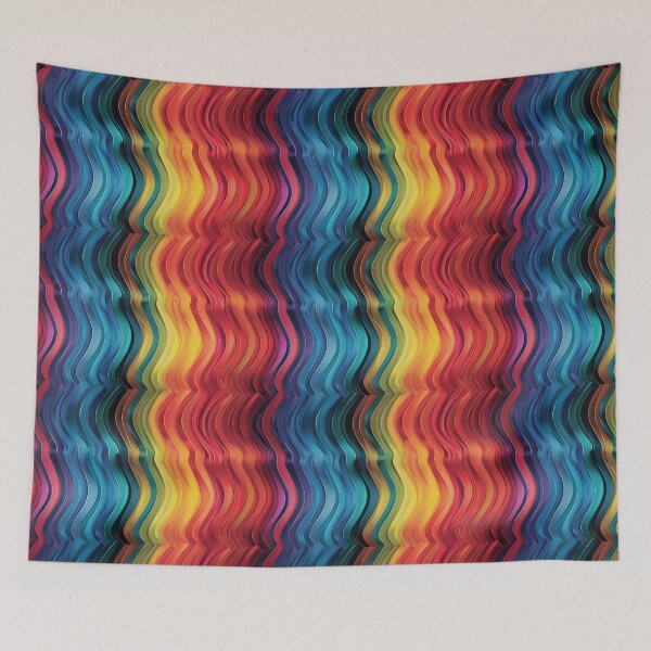 Item preview, Vibrant Wavy Ribbon Rainbow Stripes Pattern designed and sold by NTGUILTY.
