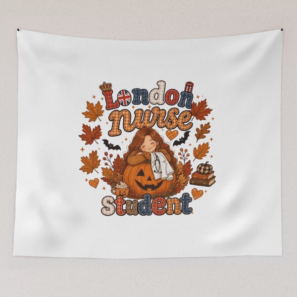 Item preview, London Nurse Student Autumn Pumpkin Halloween designed and sold by TheChalkyFox.