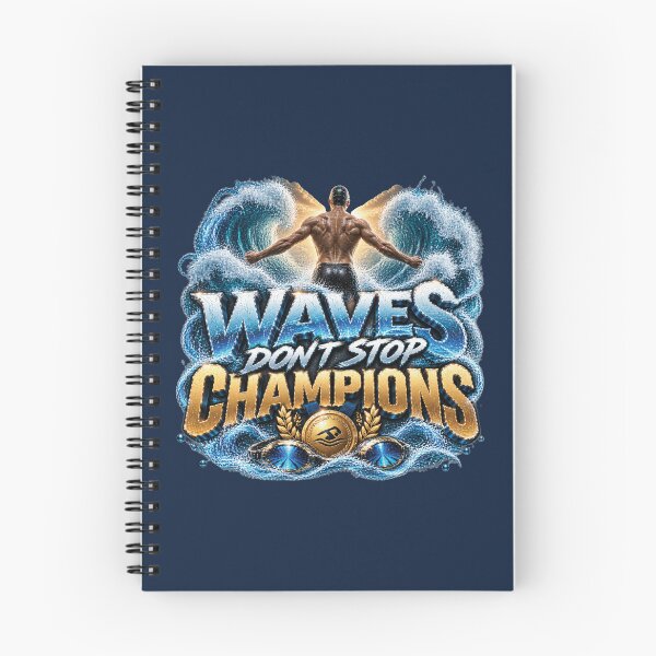 Item preview, Waves Don't Stop Champions | Swimming Champion Mindset Gift For Swimmers designed and sold by M. Mamdouh Artworks.