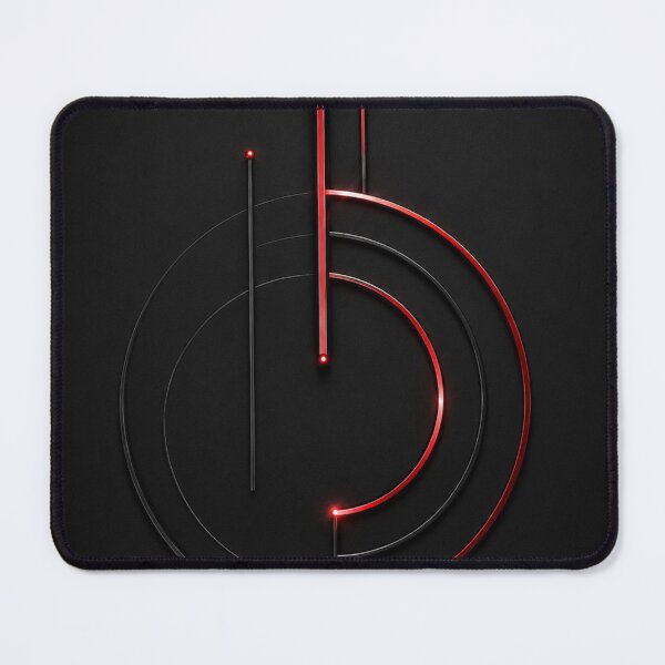 Item preview, Red Neon Geometry – Minimalist Black & Red Abstract designed and sold by ZYVARENNE.