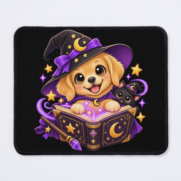 Item preview, Golden Retriever Witch — Magic Spell Book designed and sold by CreationbyVona.