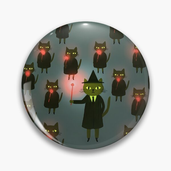 Item preview, Witch Cat Gathering Magic Wands Pattern Art designed and sold by Lunat1kk.
