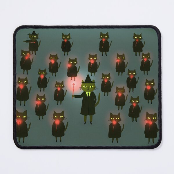 Item preview, Witch Cat Gathering Magic Wands Pattern Art designed and sold by Lunat1kk.