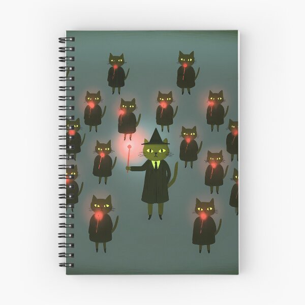 Item preview, Witch Cat Gathering Magic Wands Pattern Art designed and sold by Lunat1kk.