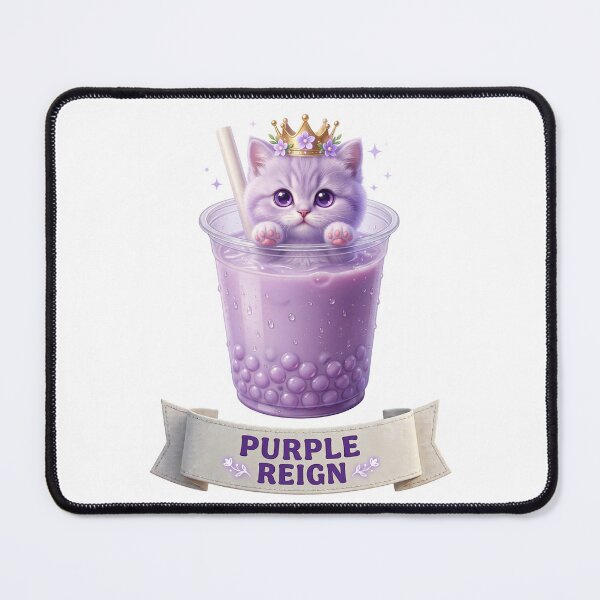 Item preview, Purple Reign - Royal Taro Boba Kitten designed and sold by LaunchLabs26.