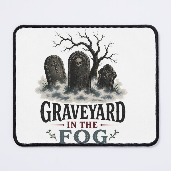 Item preview, Graveyard in the Fog – Vintage Haunted Cemetery designed and sold by RoyesButler.