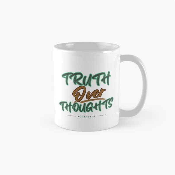 Item preview, Truth Over Thoughts | Romans 12:2 Christian Typography Design designed and sold by ThinkOnThis.