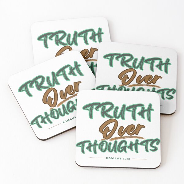 Item preview, Truth Over Thoughts | Romans 12:2 Christian Typography Design designed and sold by ThinkOnThis.