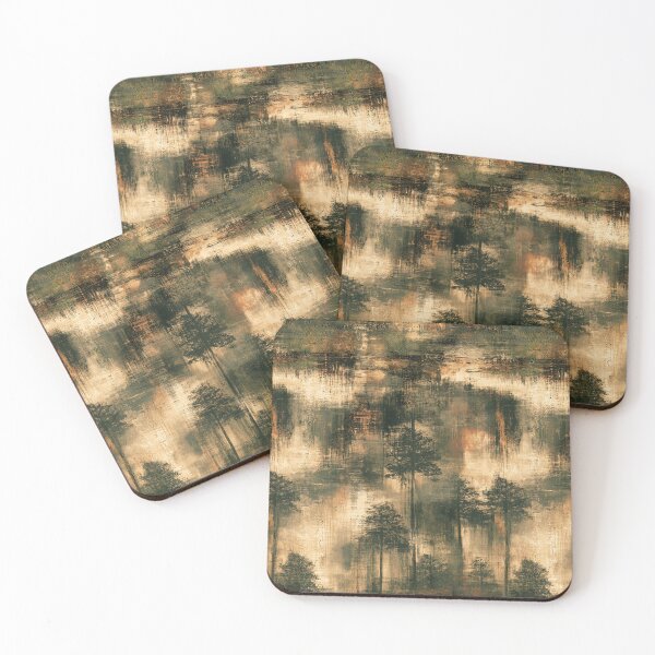 Item preview, Misty Pine Trees on Distressed Textured Wall designed and sold by Piotrek0001.