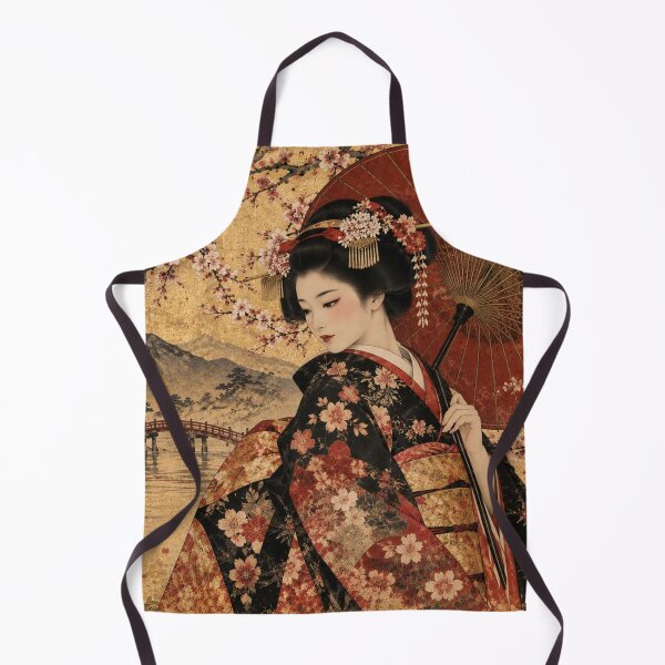 Item preview, Japanese Geisha Elegance – Vintage Japanese Art & Cherry Blossoms designed and sold by ZYVARENNE.