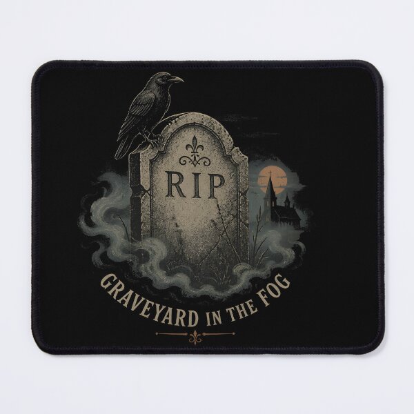 Item preview, Graveyard in the Fog – Gothic Raven Cemetery designed and sold by RoyesButler.