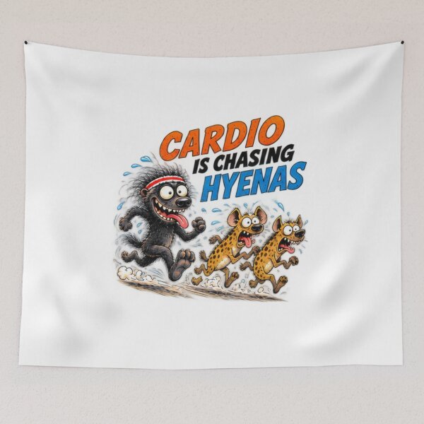 Item preview, Cardio Is Chasing Hyenas Honey Badger Fitness designed and sold by paintingnou.