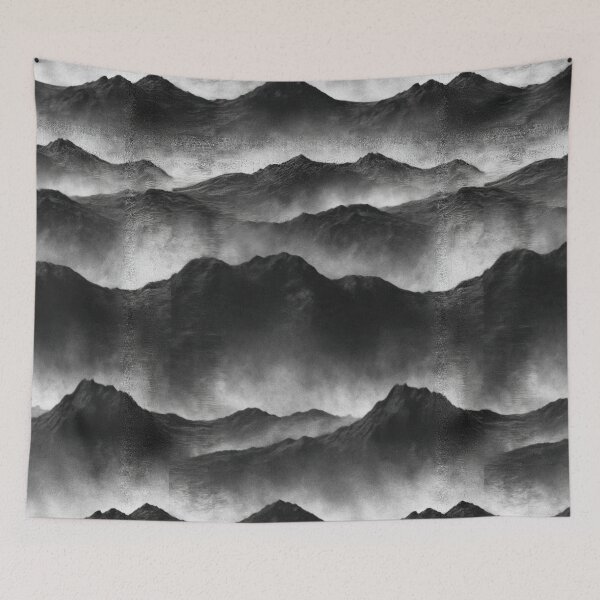 Item preview, Ink Wash Mountain Ridges on Raw Paper designed and sold by Piotrek0001.