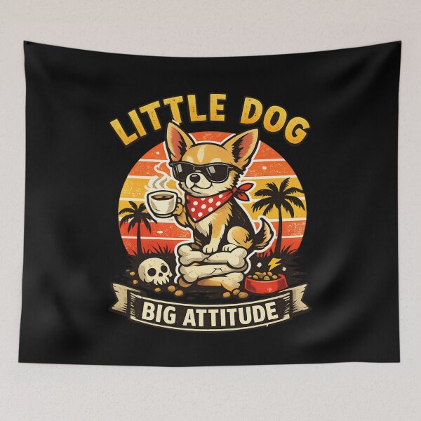 Item preview, Little Dog Big Attitude – Retro Vintage Cool Dog designed and sold by SidTastic .