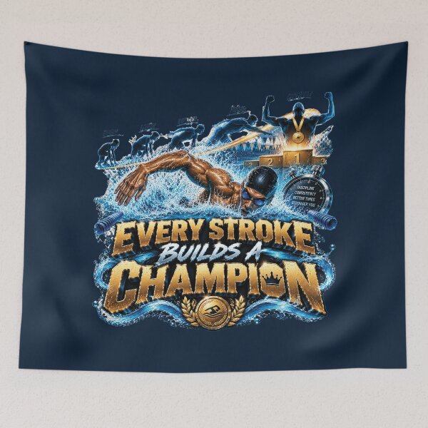 Item preview, Every Stroke Builds A Champion | Competitive Swimming Training Gift For Swimmers designed and sold by M. Mamdouh Artworks.